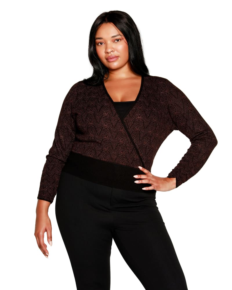 Plus size wrap sweater clearance